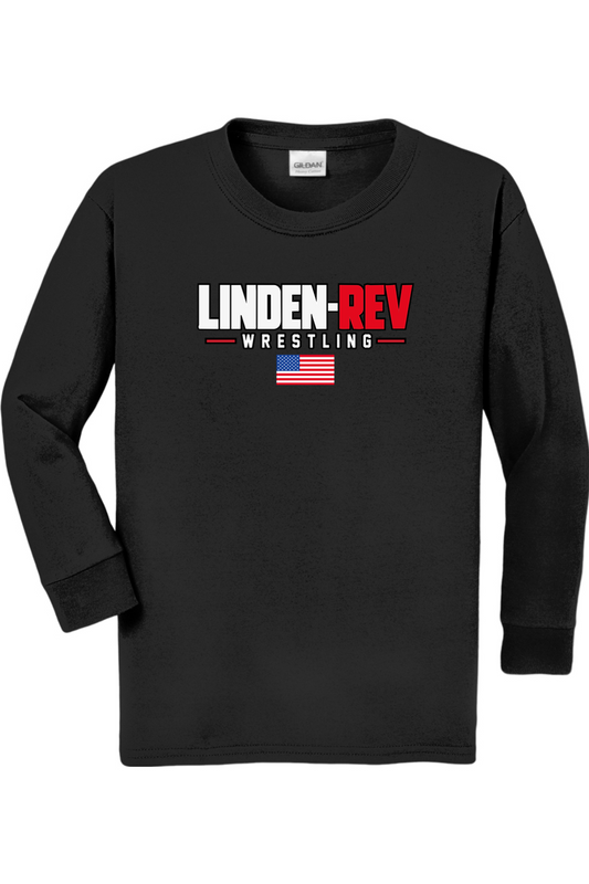 Linden Rev Wrestling DTF Youth Heavy Cotton Long Sleeve T-Shirt