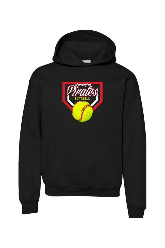 Cardington Pirates Softball DTF Youth Heavy Blend Hooded Sweatshirt