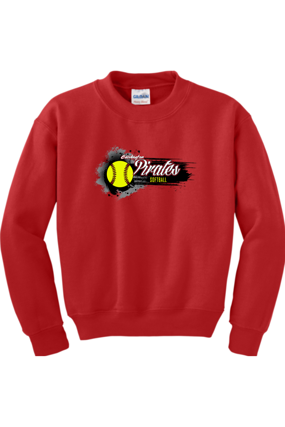 Cardington Pirates Softball DTF Youth Heavy Blend Crewneck Sweatshirt
