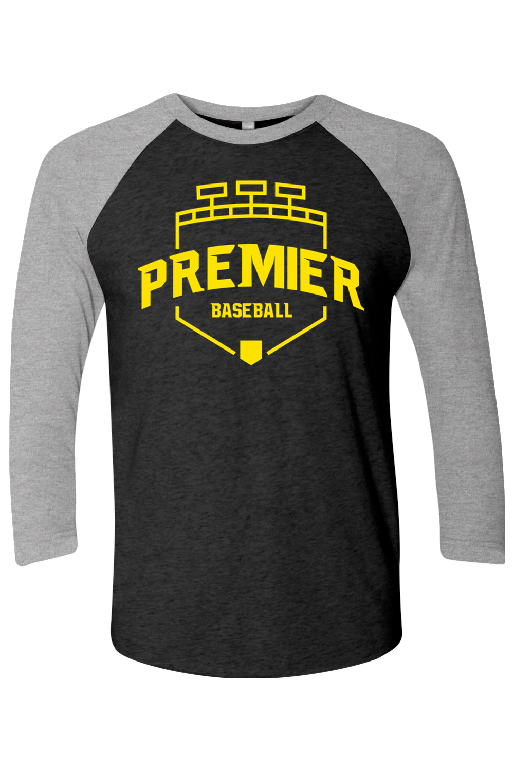 Premier Baseball OR Three-Quarter Sleeve Raglan Tee - Yellow