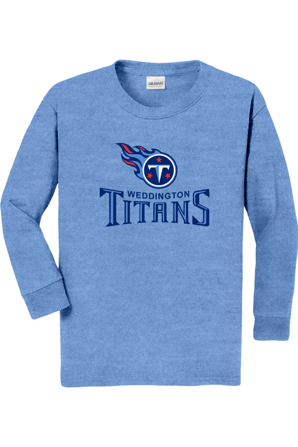 Weddington Titans Football DTF Youth Heavy Cotton Long Sleeve T-Shirt