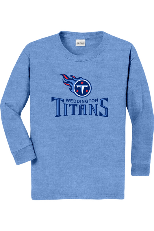 Weddington Titans Football DTF Youth Heavy Cotton Long Sleeve T-Shirt