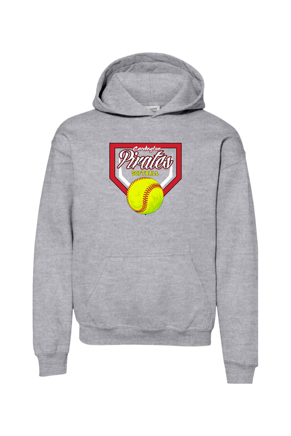 Cardington Pirates Softball DTF Youth Heavy Blend Hooded Sweatshirt