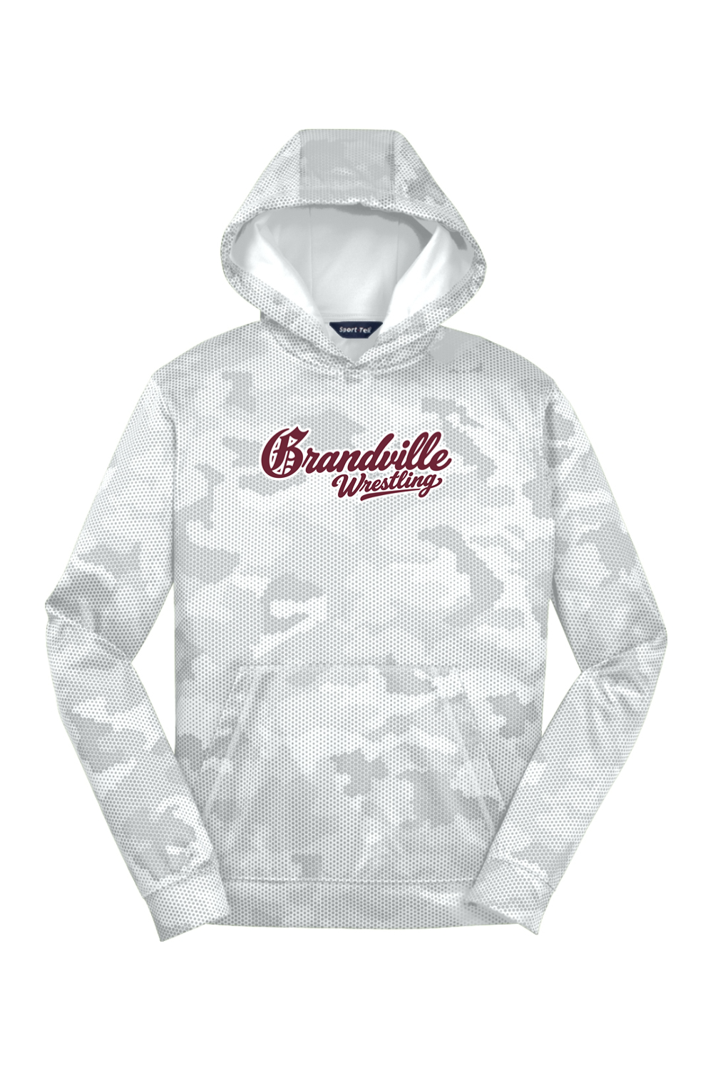Grandville Wrestling DTF Youth Sport-Wick CamoHex Fleece Hooded Pullover