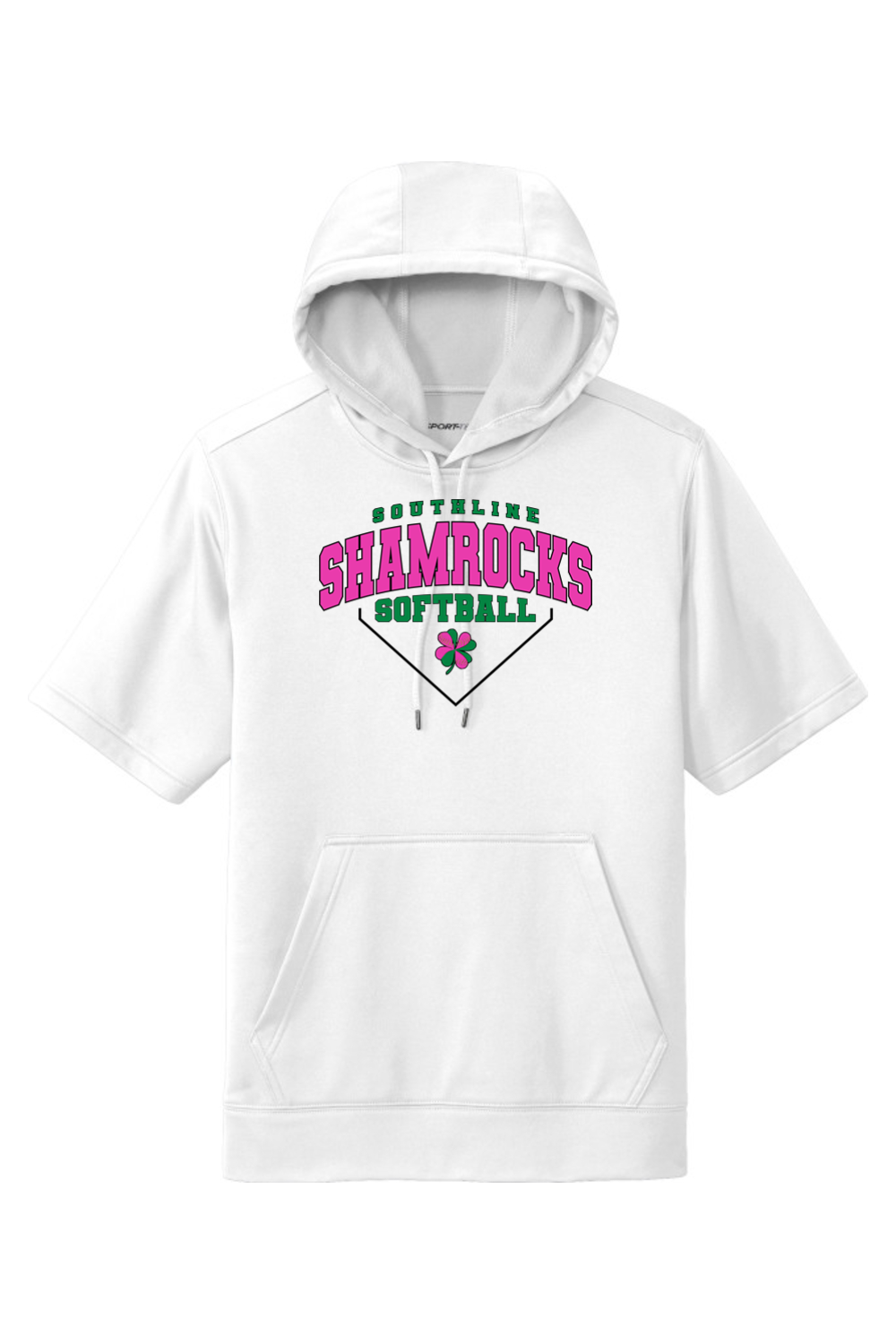 Shamrocks Softball Fleece Short Sleeve Hooded Pullover