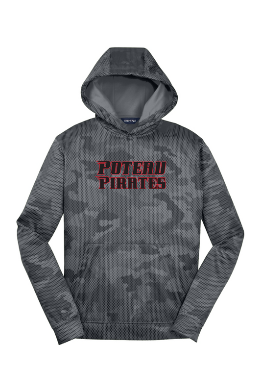 Poteau Pirates Youth CamoHex Fleece Hooded Pullover