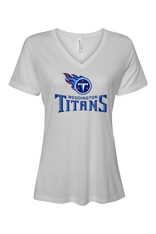 Weddington Titans Women’s Relaxed Jersey Short Sleeve V-Neck T-Shirt