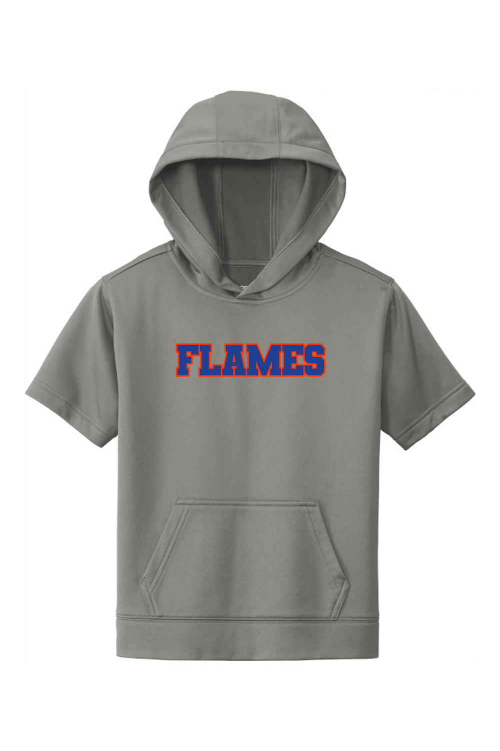 Flames MI Team DTF Youth Fleece Short Sleeve Hooded Pullover