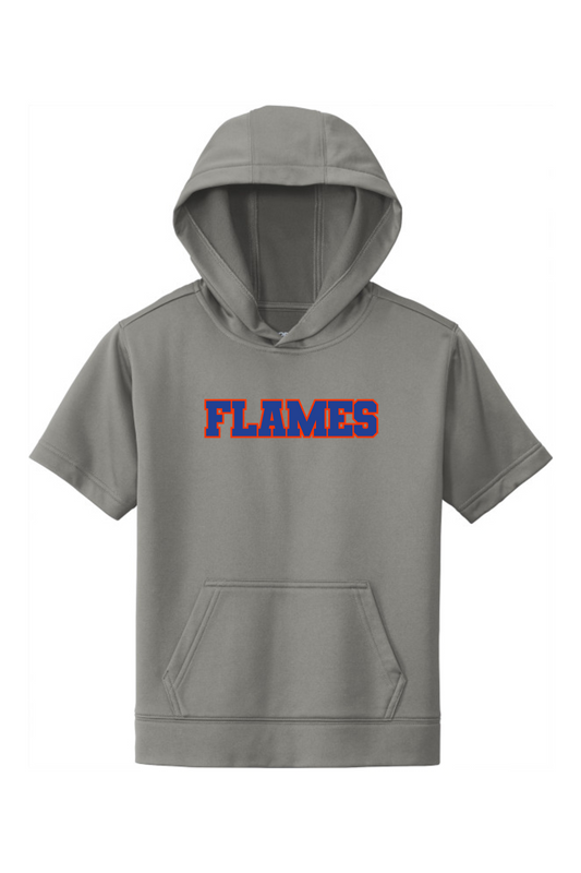 Flames MI Team DTF Youth Fleece Short Sleeve Hooded Pullover