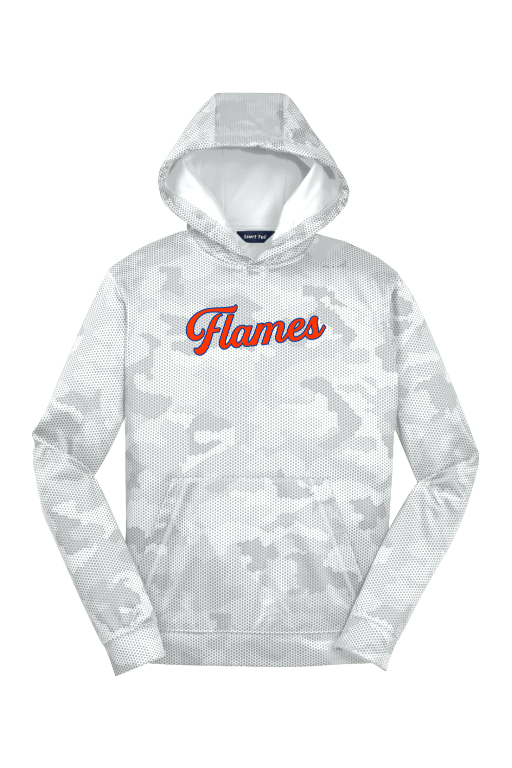 Flames MI Team DTF Youth CamoHex Fleece Hooded Pullover