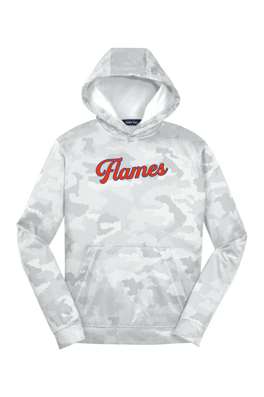 Flames MI Team DTF Youth CamoHex Fleece Hooded Pullover
