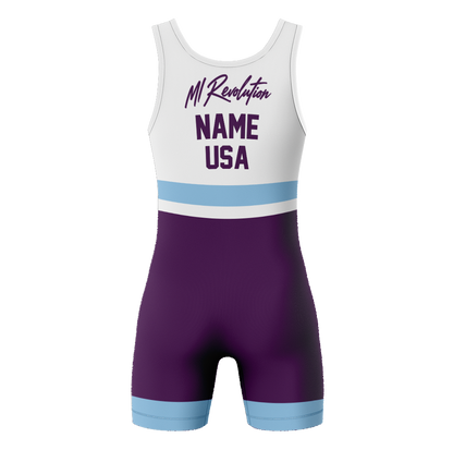MI Rev Wrestling Men's Sublimated Performance Singlet - Purple