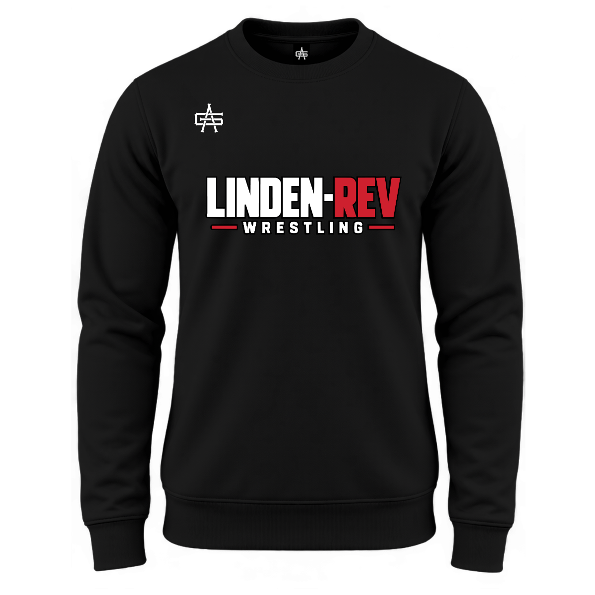 Linden Rev Wrestling DTF Gutsy Maverick Essential Fleece Crew - Black