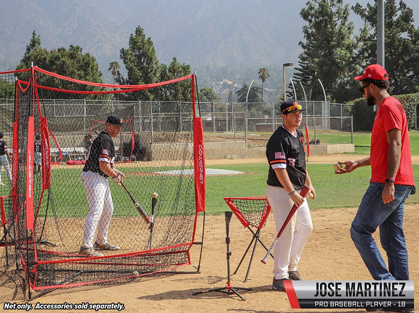 Triple Threat Net, 3 Way 7x7 Ft Baseball Training Net