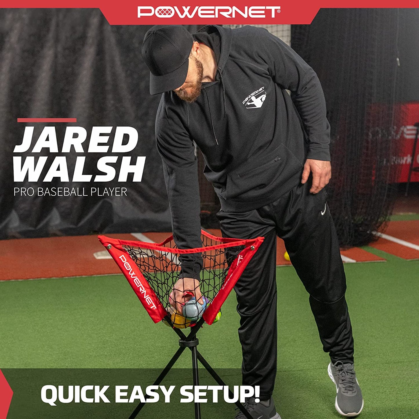 PowerNet Baseball Softball Portable Batting Practice Ball Caddy