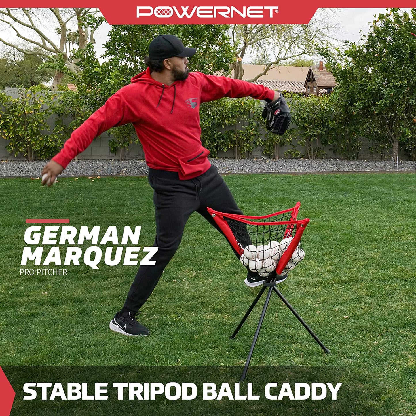 PowerNet Baseball Softball Portable Batting Practice Ball Caddy