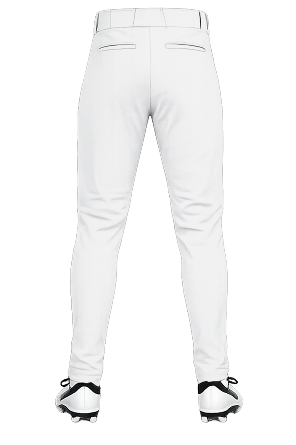 ETX Bandits Sublimated Tapered Baseball Pants- White/Blue Braid