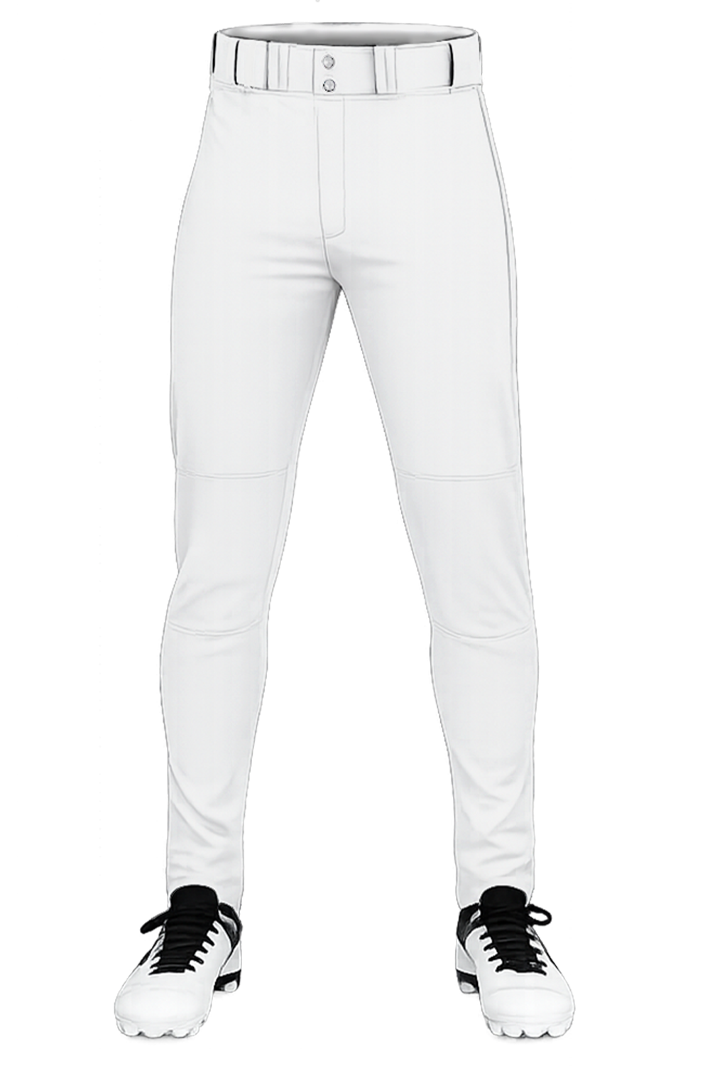 ETX Bandits Sublimated Tapered Baseball Pants- White/Blue Braid