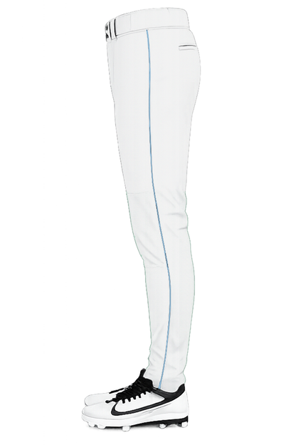 ETX Bandits Sublimated Tapered Baseball Pants- White/Blue Braid