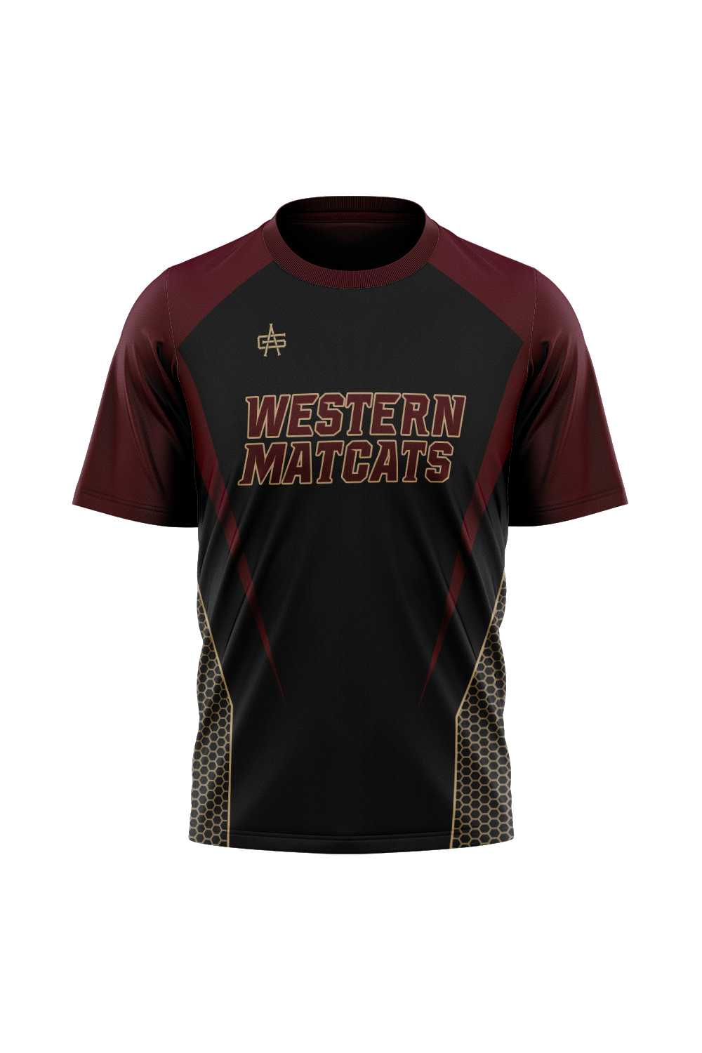 Parma Western MatCats Wrestling Sublimated Performance Short Sleeve Tee - Black
