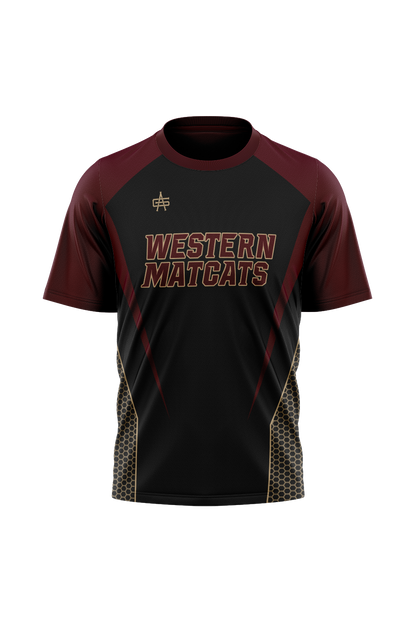 Parma Western MatCats Wrestling Sublimated Performance Short Sleeve Tee - Black