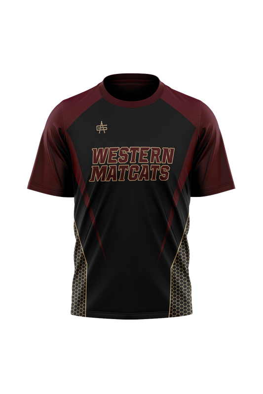 Parma Western MatCats Wrestling Sublimated Performance Short Sleeve Tee - Black