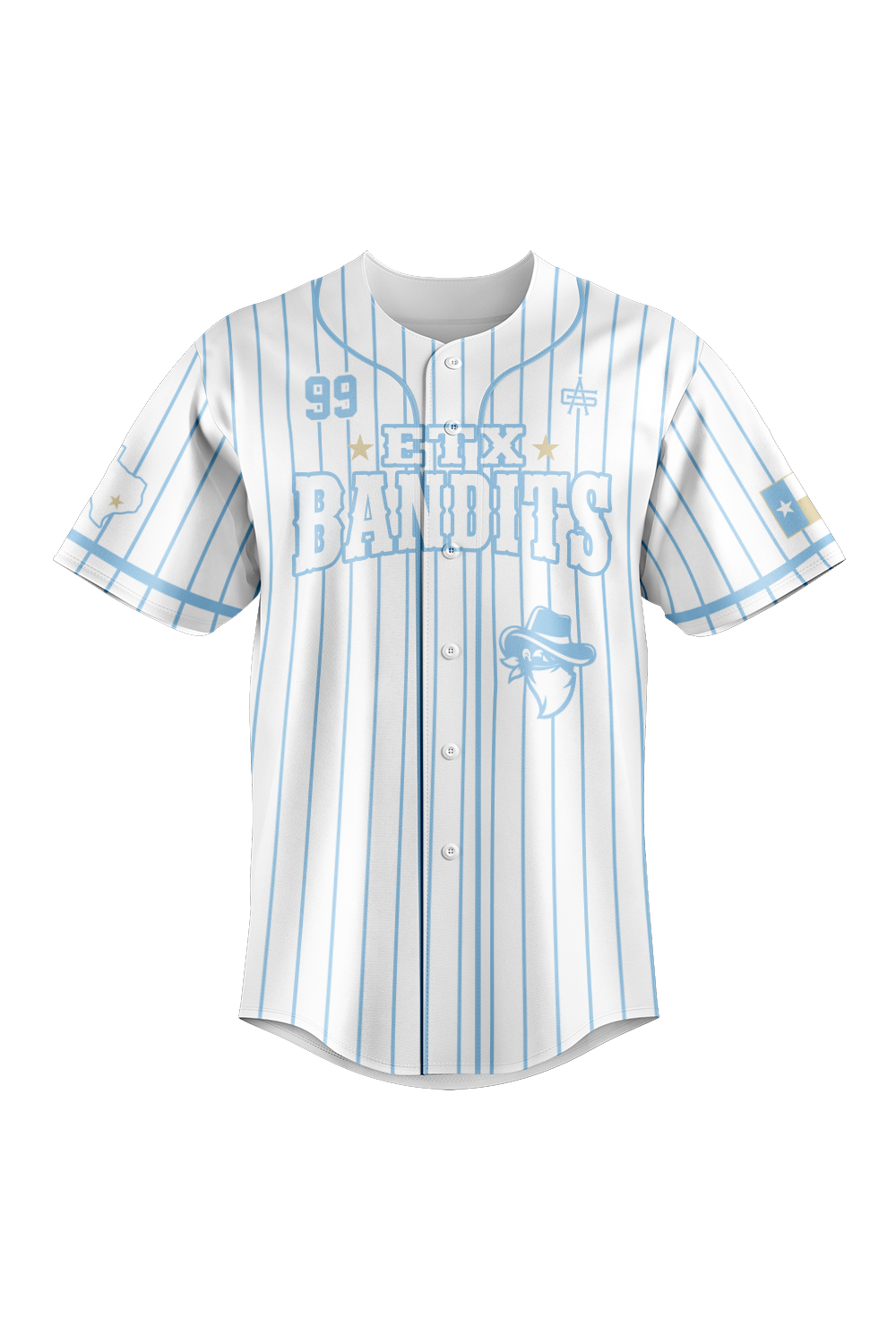 ETX Bandits Sublimated Baseball Full Button Jersey