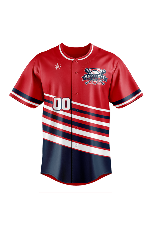 Bartlett Little League Sublimated Baseball Full Button Jersey V4