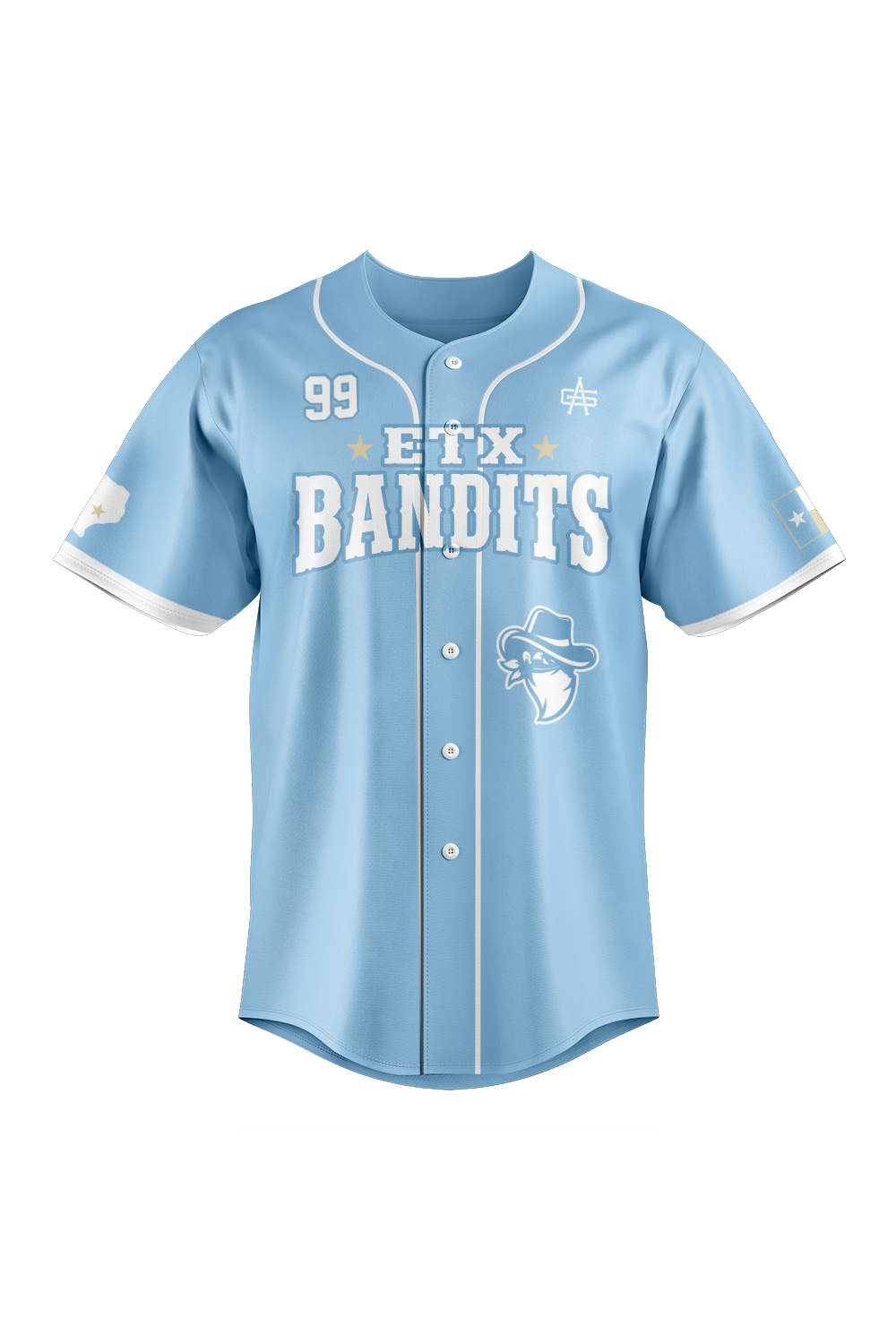 ETX Bandits Sublimated Baseball Full Button Jersey