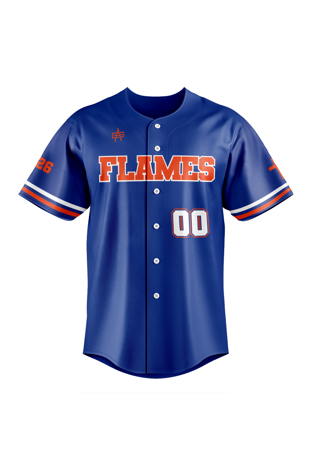 Flames MI Sublimated Baseball Full Button Jersey