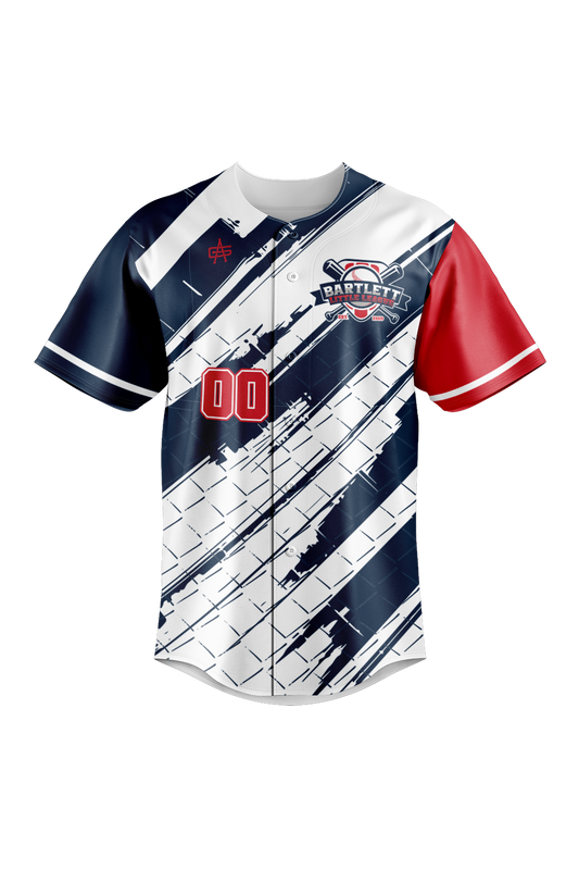 Bartlett Little League Sublimated Baseball Full Button Jersey V3