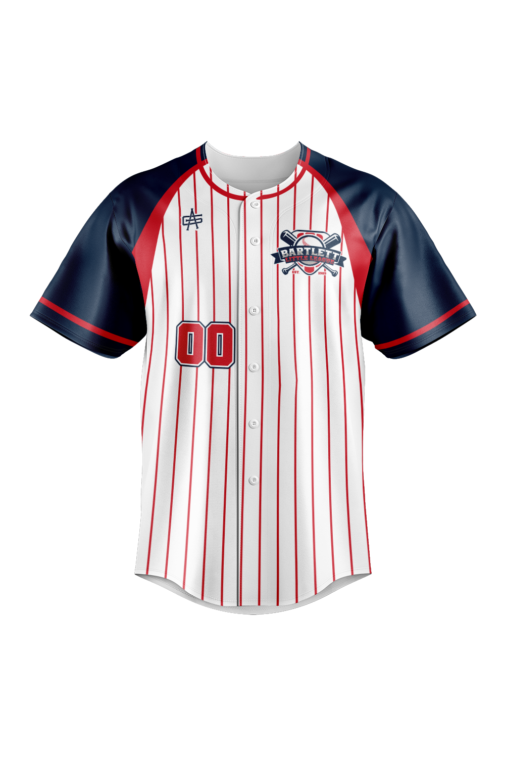 Bartlett Little League Sublimated Baseball Full Button Jersey V2