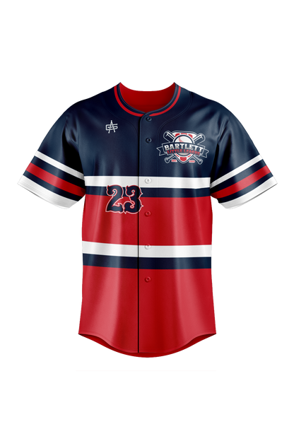 Bartlett Little League Sublimated Baseball Full Button Jersey V1