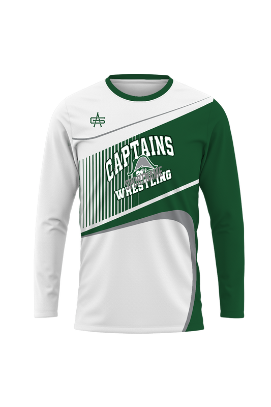 Waterford Wrestling Sublimated Performance Long Sleeve Tee- White