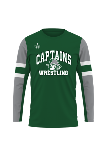 Waterford Wrestling Sublimated Performance Long Sleeve Tee- Green
