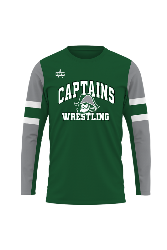 Waterford Wrestling Sublimated Performance Long Sleeve Tee- Green