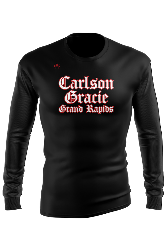 Carlson Gracie Sublimated Performance Long Sleeve Compression Top- Word Logo