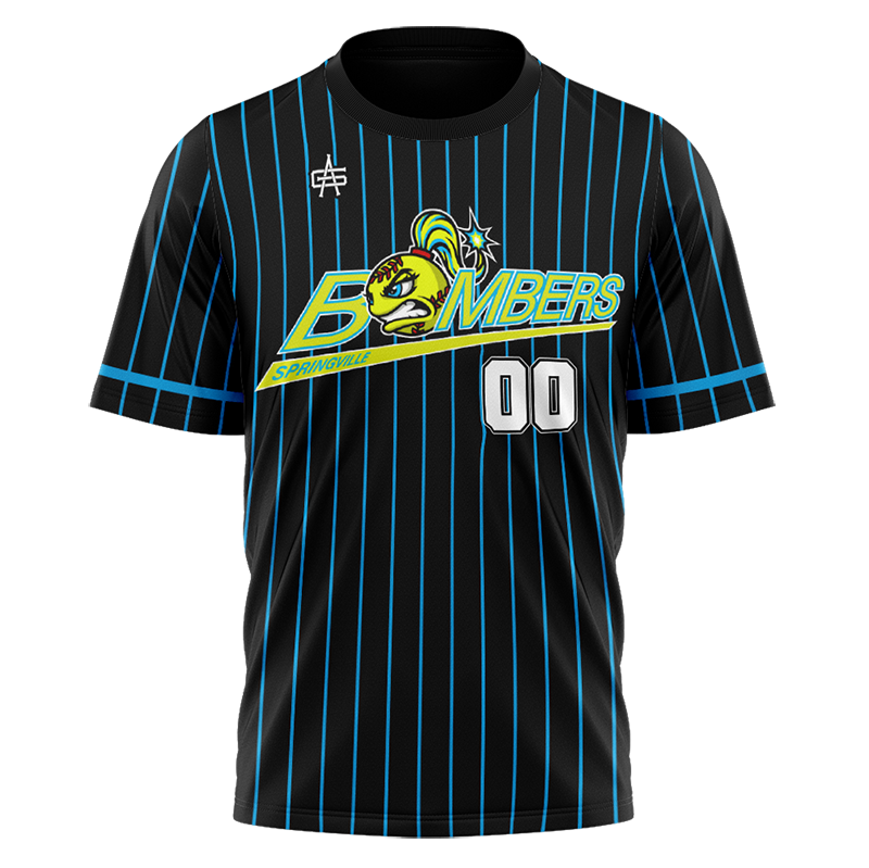 Springville Bombers Sublimated No Button Jersey with name/number Customization