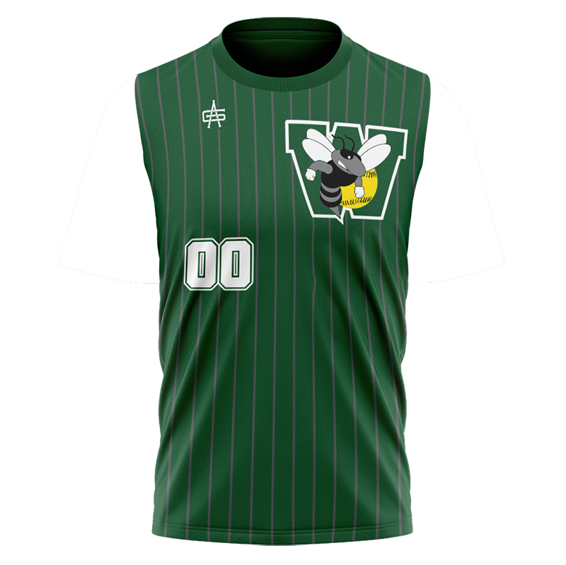 Williamston Stings Softball Sleeveless Jersey- Green