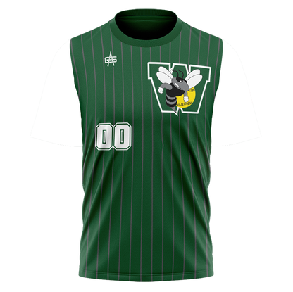 Williamston Stings Softball Sleeveless Jersey- Green