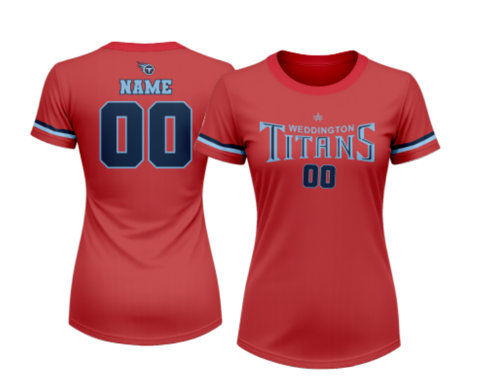 Weddington Titans Football Women's Sublimated Short Sleeve Dri-Fit Tee