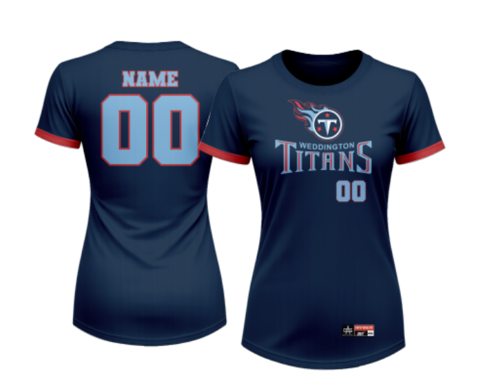 Weddington Titans Football Women's Sublimated Short Sleeve Dri-Fit Tee