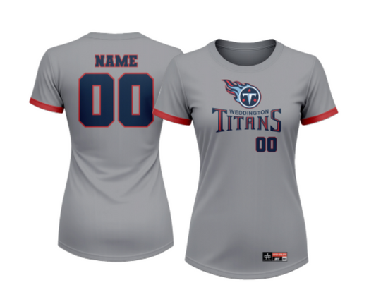 Weddington Titans Football Women's Sublimated Short Sleeve Dri-Fit Tee