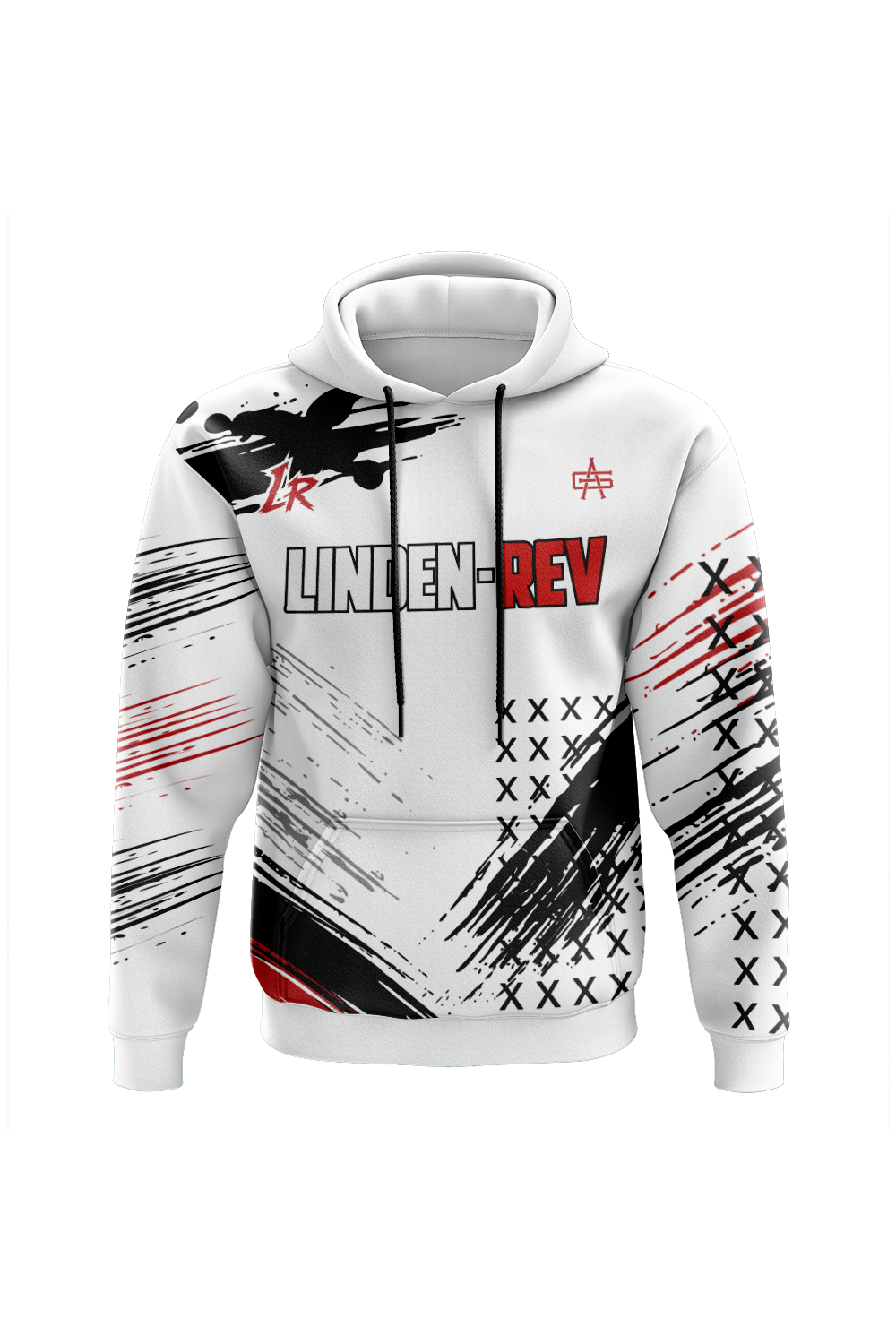 Linden Rev Wrestling Sublimated Charged Performance Hoodie - White