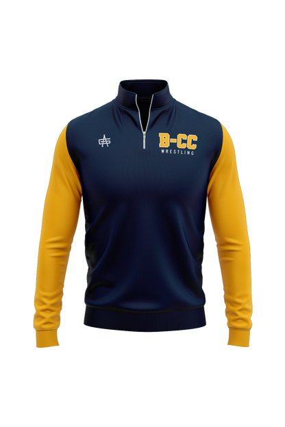 B-CC High School Wrestling Sublimated Performance Quarter Zip - Gold