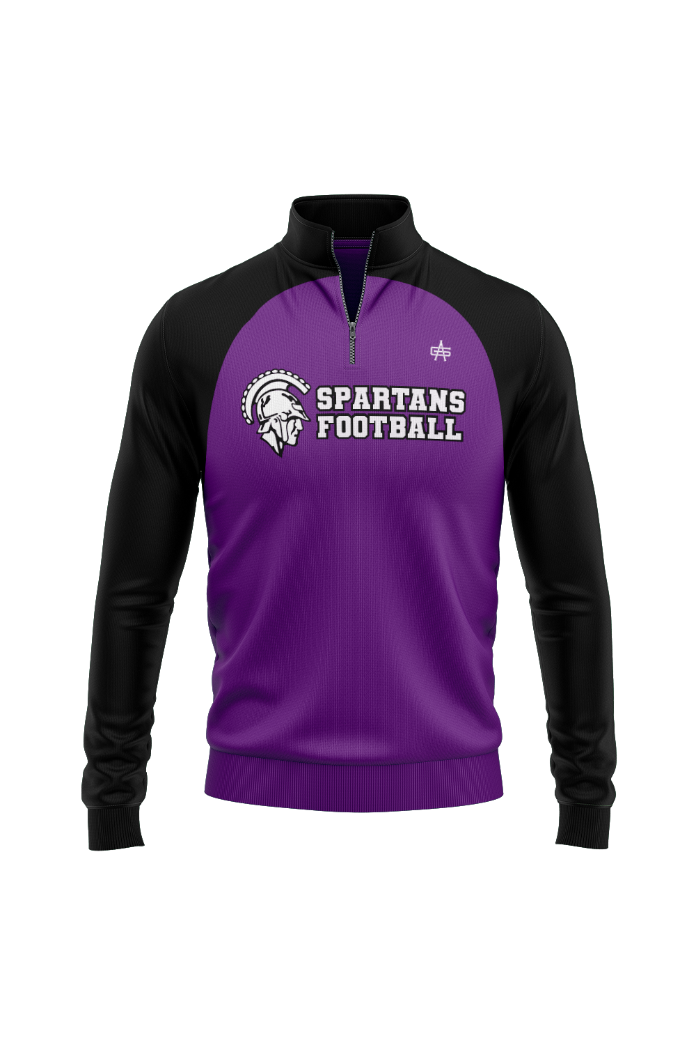 Spartans Football Sublimated Performance Quarter Zip- Purple