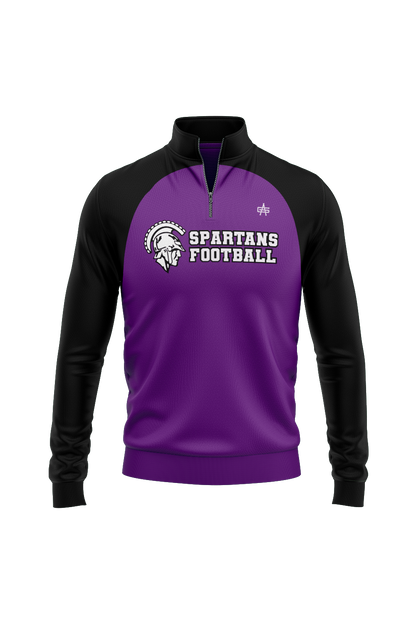 Spartans Football Sublimated Performance Quarter Zip- Purple