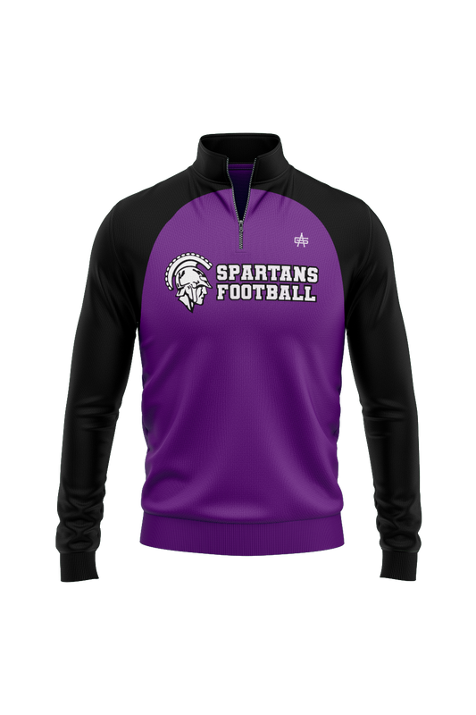 Spartans Football Sublimated Performance Quarter Zip- Purple