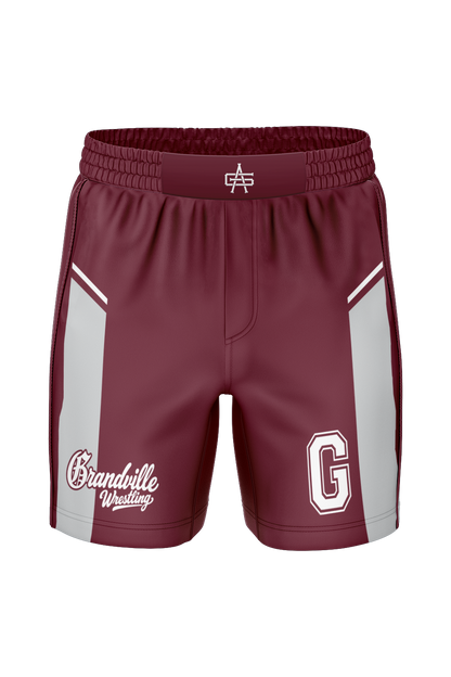 Grandville Wrestling Sublimated Performance Woven Fight Shorts with Pockets