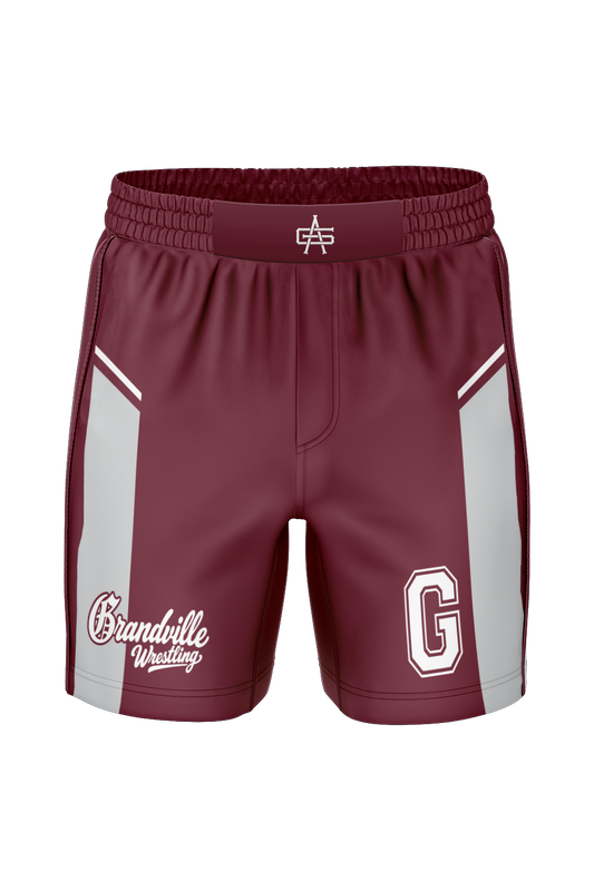 Grandville Wrestling Sublimated Performance Woven Fight Shorts with Pockets